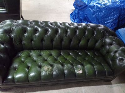 Large Chesterfield Leather Hole, How To Repair Large Rip In Leather Sofa
